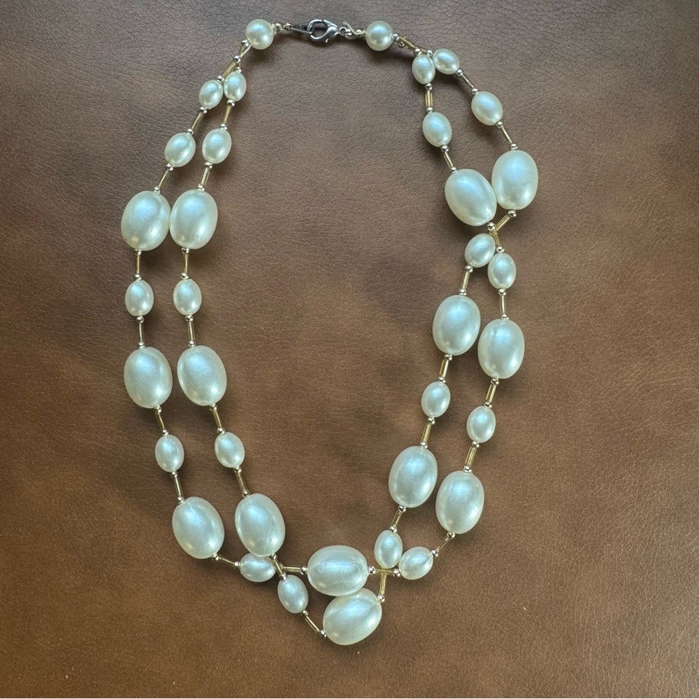 Costume pearl multi-strand necklace